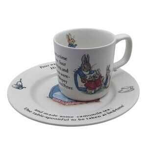 Wedgwood Peter Rabbit Beatrix Potter Childs Nursery Rhyme Plate & Mug England
